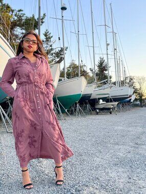2pc Plum Henna Ankia Dress